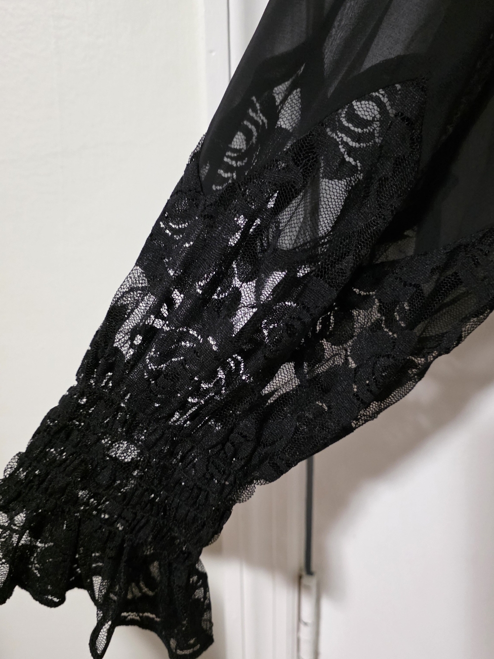 Torrid Nightfall Black Lace-Trim Blouse - Picture 3 of 4
